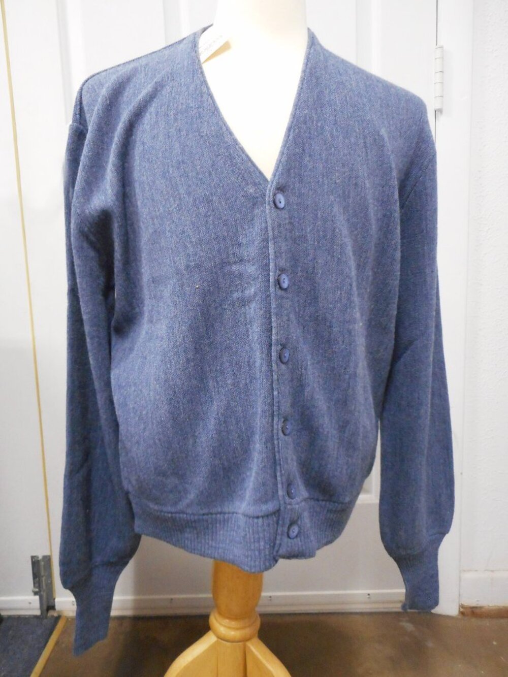 Vintage ARNOLD PALMER Cardigan - Heather Blue - Mens L - NWT